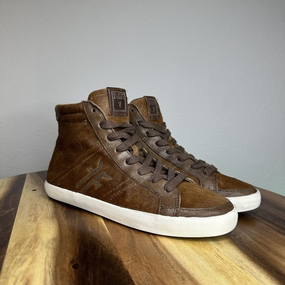 Frye Shoes - Frye Dylan Calf Hair High Top Lace Up Shoes, Brown. Women’s Size 8